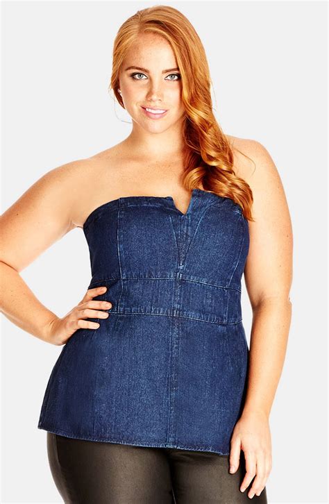 denim bustier top plus size|denim corset top plus size.